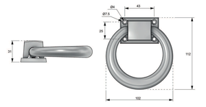 Kołatka tapicerska TK1 (złoty połysk)