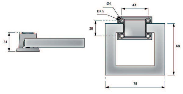 Kołatka tapicerska TK2 (chrom połysk)