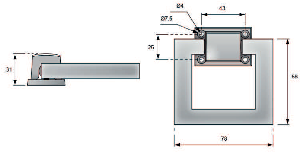 Kołatka tapicerska TK2 (czarny mat)