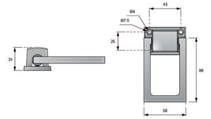 Kołatka tapicerska TK3 (chrom połysk)