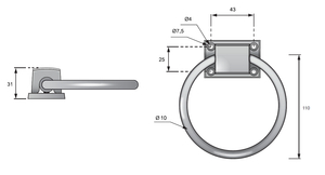 Kołatka tapicerska TK4 (chrom połysk)