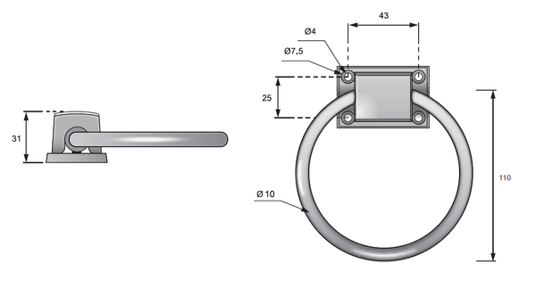 Kołatka tapicerska TK4 (chrom połysk)