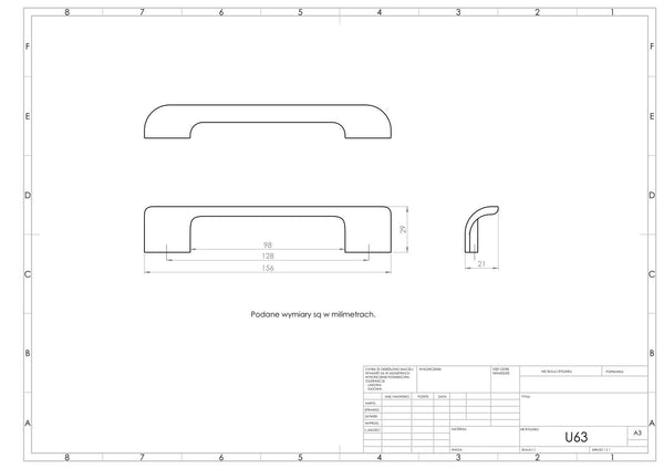Uchwyt meblowy U063 (aluminium)