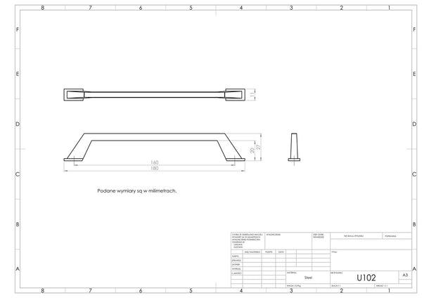 Uchwyt meblowy U102 (czarny mat)