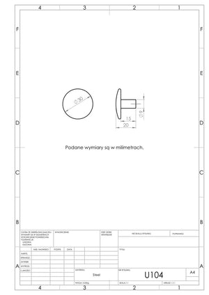 Uchwyt meblowy U104 (aluminium) - gałka