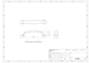 Uchwyt meblowy U105 (mosiądz patynowany)
