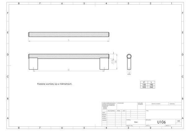 Uchwyt meblowy U106 (złoty)