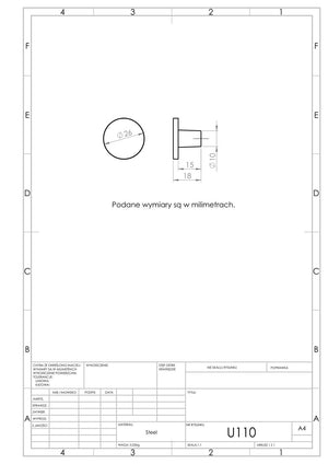 Uchwyt meblowy U110 (satyna) - gałka