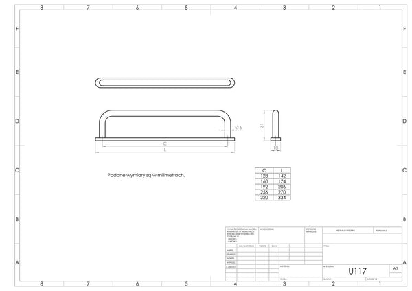 Uchwyt meblowy U117 (biały mat)