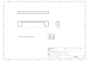 Uchwyt meblowy U118 (czarny mat gładki)
