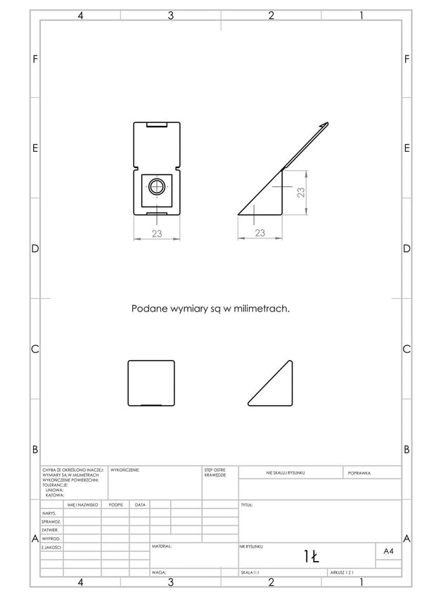 Złącze meblowe pojedyncze 1Ł (wanilia) - 100 szt.