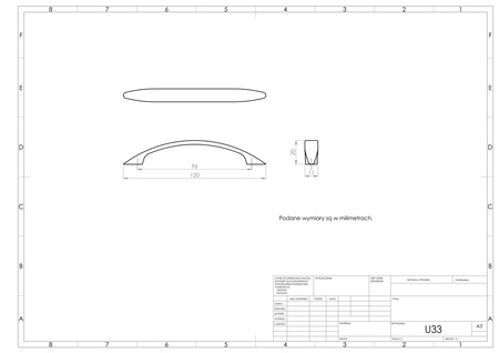 Uchwyt meblowy U033 (miedź patynowana)